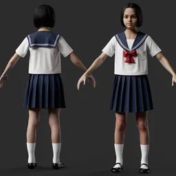 Japanese Sailor School Uniform Girl