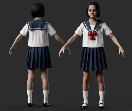 Japanese Sailor School Uniform Girl