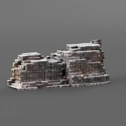 Low-poly 3D scanned brick bundle model for Blender, optimized for exterior rendering.