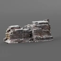 "Lowpoly Bricks Bundle 3D model for Blender 3D- scanned from 3 sides and reduced to 15K for use in exterior scenes. Inspired by Weiwei and featuring medium details, this replica model is perfect for video game assets or as a section model for architecture design."