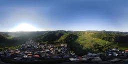 Hills, trees, sunset