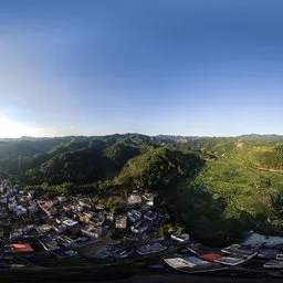 Hills, trees, sunset