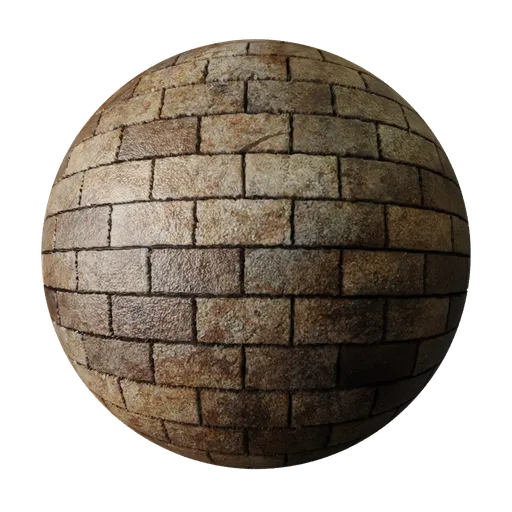Realistic stone flags Blender 3D material thumbnail, showcasing PBR procedural texture with displacement for rendering.