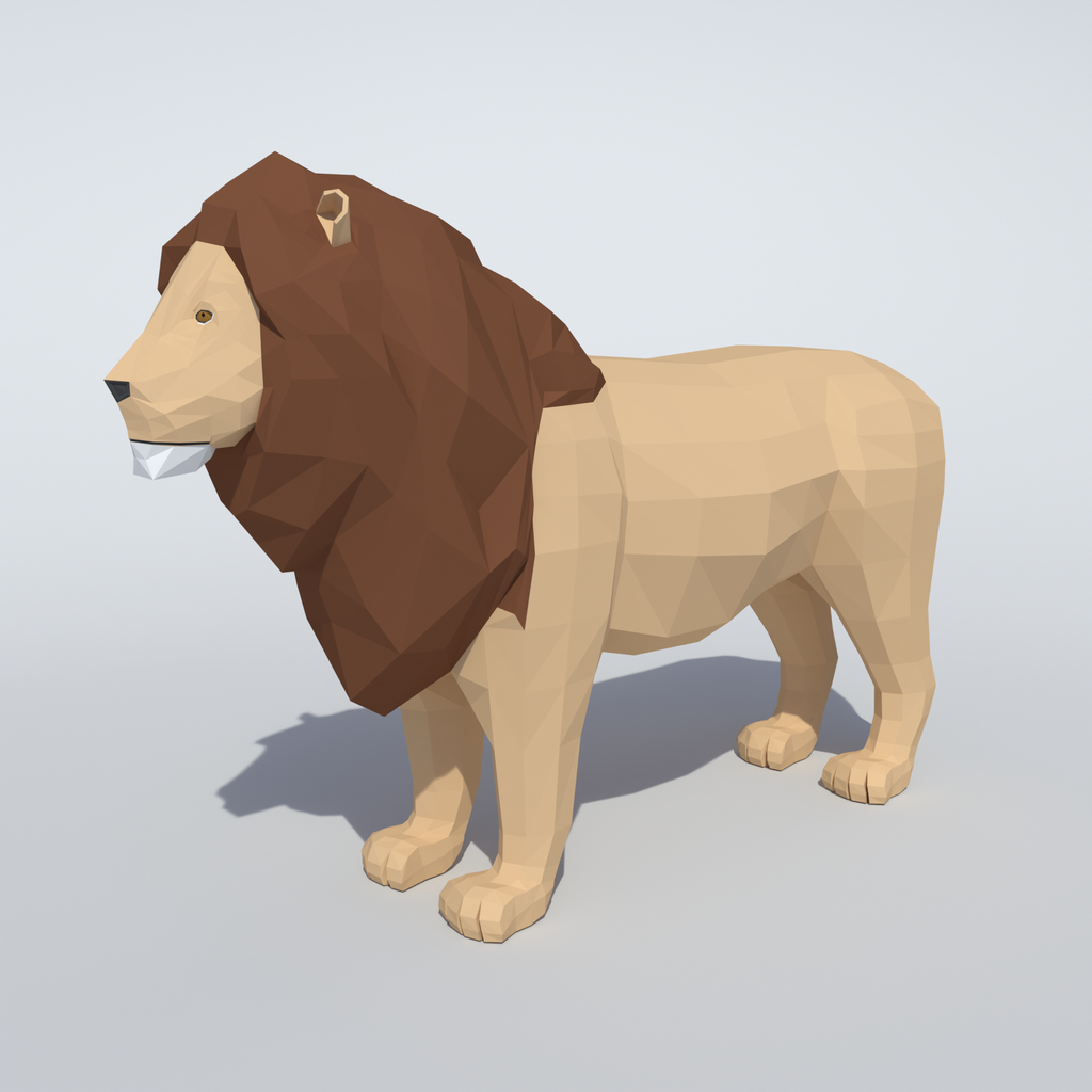 Low Poly Lion | Mammals models | BlenderKit
