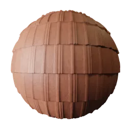 High-resolution PBR texture of terracotta Manglore roofing tiles suitable for Blender 3D and other 3D applications.