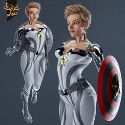 Superheroine female captain america