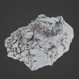 Mountain Rocks With Snow