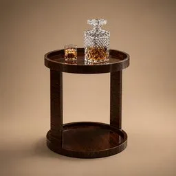 Wooden Bar Cart Side Table