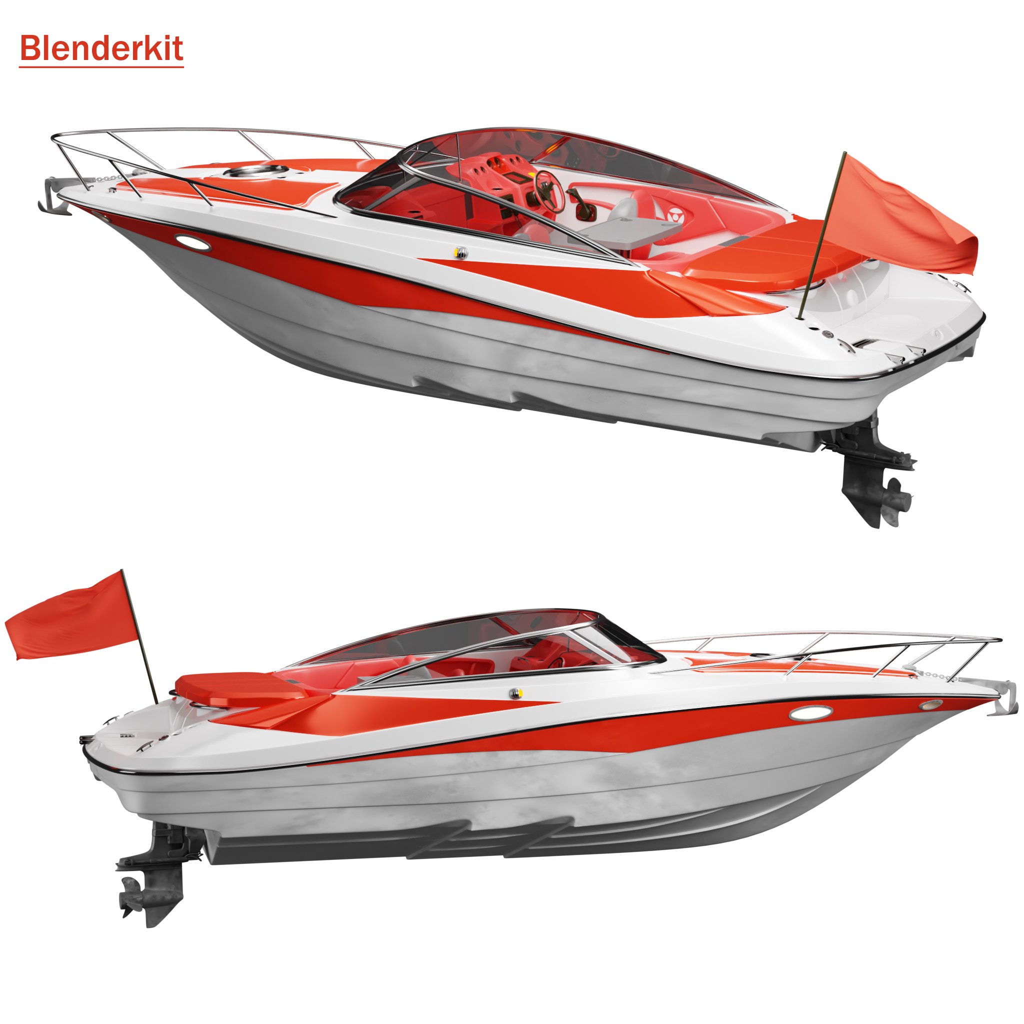 Motor boat 3D Boat models BlenderKit