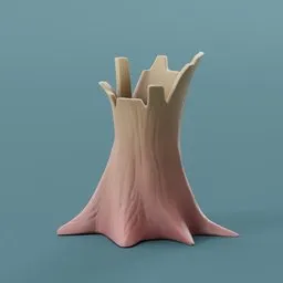 Stylized tree stump vase-tall