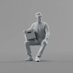 Lowpoly Male Sitting