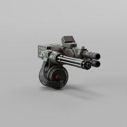 Gameready sci-fi machinegun