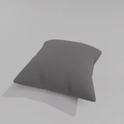 Realistic 3D pillow model with detailed gray texture for interior visualization, virtual staging in Blender.