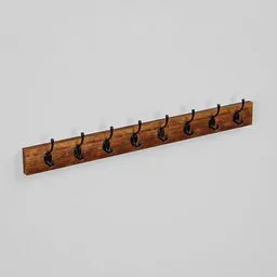 Coat Rack 8 Oak Dark