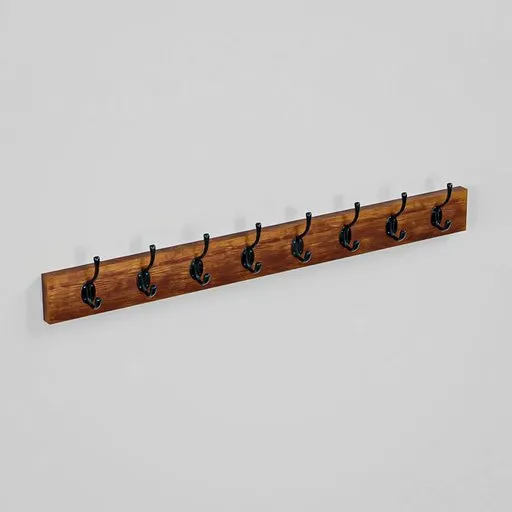 Coat Rack 8 Oak Dark
