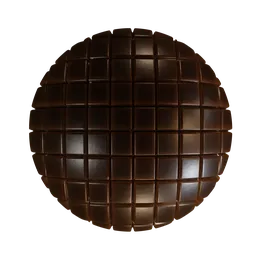 Realistic chocolate texture for PBR shading in Blender 3D, ideal for CG food modeling.