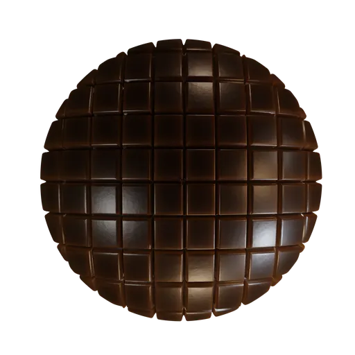 Realistic chocolate texture for PBR shading in Blender 3D, ideal for CG food modeling.