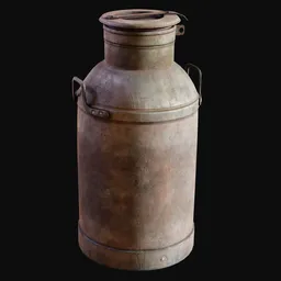 Vintage Locking-Lid Milk Can Rusty