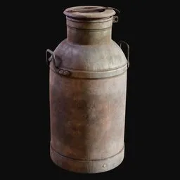 Vintage Locking-Lid Milk Can Rusty