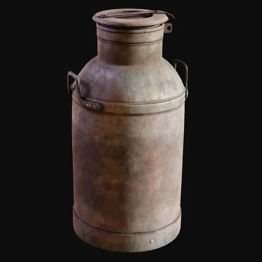 Vintage Locking-Lid Milk Can Rusty
