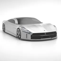 3D-rendered luxury concept car with sleek design, showcasing advanced technology and performance.