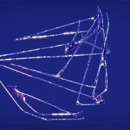 Glossy anime Metallic Wireframe Web
