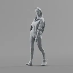 Lowpoly Female Walking