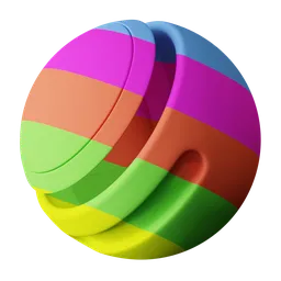 Colorful Simple Strips FX material for Blender 3D with a procedural shader, ideal for diverse PBR applications.