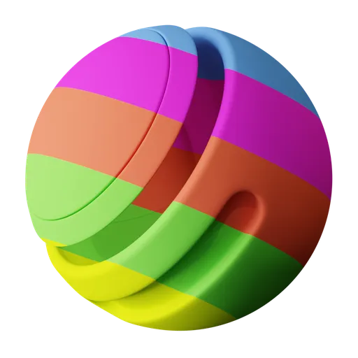 Colorful Simple Strips FX material for Blender 3D with a procedural shader, ideal for diverse PBR applications.