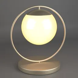 3D model of a modern spherical night light with a circular stand, designed for Blender rendering.