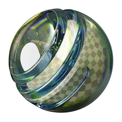 Realistic Chromatic Dispersion Glass PBR material for Blender 3D with procedural shader configuration.