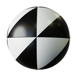 Black and white triangular pattern PBR material for 3D Blender projects, ideal for modern kitchen and bathroom surfaces.