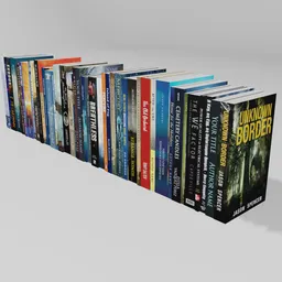 High-detail 3D rendered books for Blender, perfect for virtual library and scene modelling.