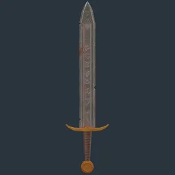 Engraved Medieval Sword Bloodstained