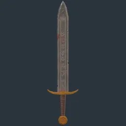 Engraved Medieval Sword Bloodstained