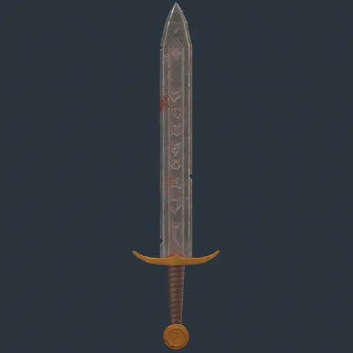 Engraved Medieval Sword Bloodstained