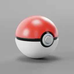 Detailed 3D Pokeball model with accurate textures suitable for Blender animation and Pokemon enthusiasts.