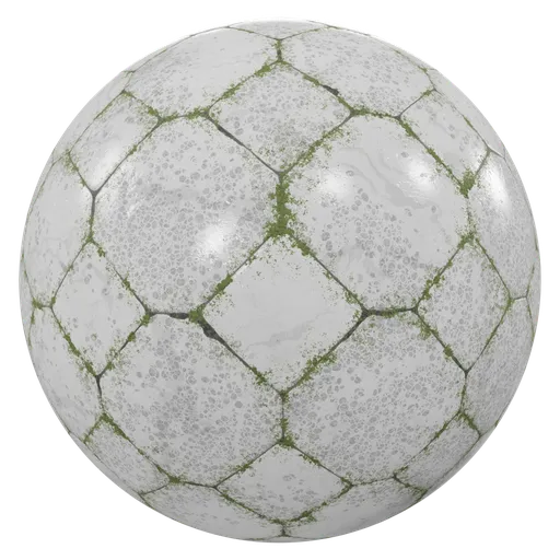 Gray white diamond moss tiles