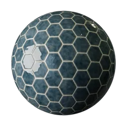 Hex Tile 100mm Indigo