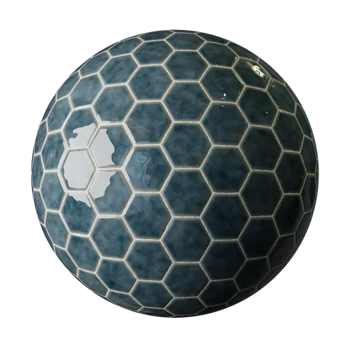 Hex Tile 100mm Indigo