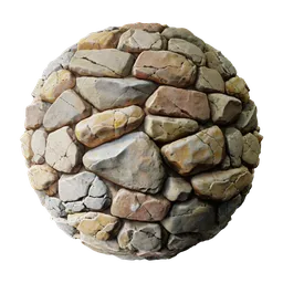 High-resolution Blender 3D tileable stone material featuring natural translucent rocks for PBR texturing.