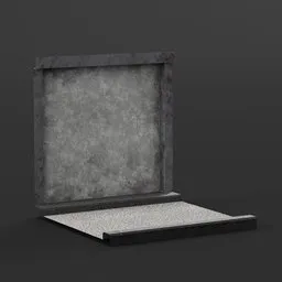 Realistic textured 3D model of a wall panel rendered in Blender, showcasing a detailed surface with PBR materials.