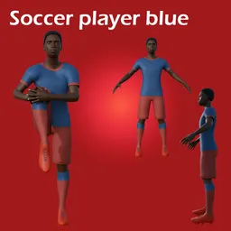 Soccer player blue