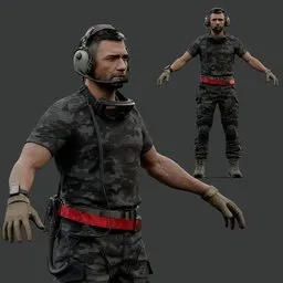 Rigged Tactical Infantry Soldier