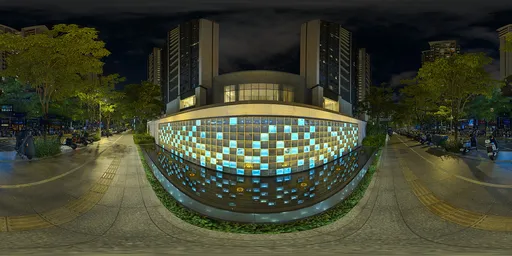 Sidewalk at night