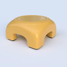 Yellow plastic stool 3D model, Blender compatible, sleek design, versatile for indoor and outdoor CGI scenes.