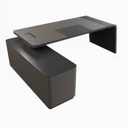 Modern Cantilever Executive Desk Dark
