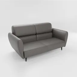 Modern Leather Sofa - Grey