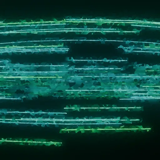 Abstract Green Glitch Art Data Stream