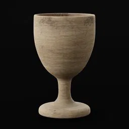 Realistic textured 3D wooden goblet model, ideal for Blender rendering and simulation.